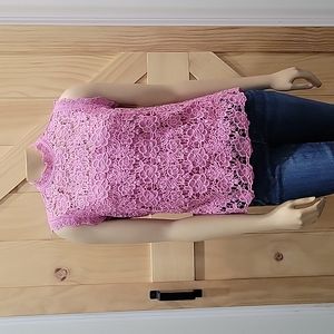 NWT | Nanette Lepore Chataeu Rose Zip Back Sleeveless Lace Top | Small